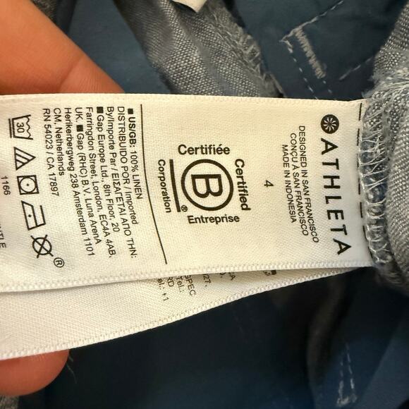 Athleta Women's Retreat Linen Jogger Blue 4 Beach Flowy Lightweight - Picture 7 of 10